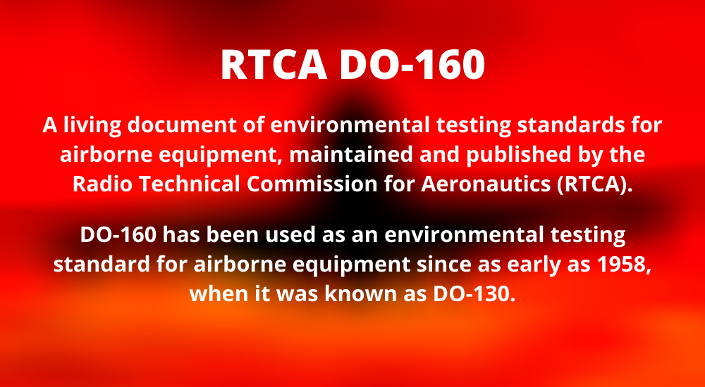An explanatory graphic of RTCA DO-160, complete with a definition and some brief history
