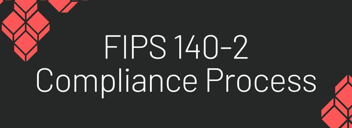 This is a graphic that reads "FIPS 140-2 compliance process."