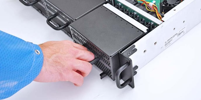 This is a Trenton Systems JBOD enclosure populated with NVMe SSDs.