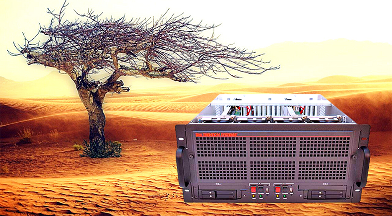 Trenton Systems 5U Rugged Server graphic in the desert