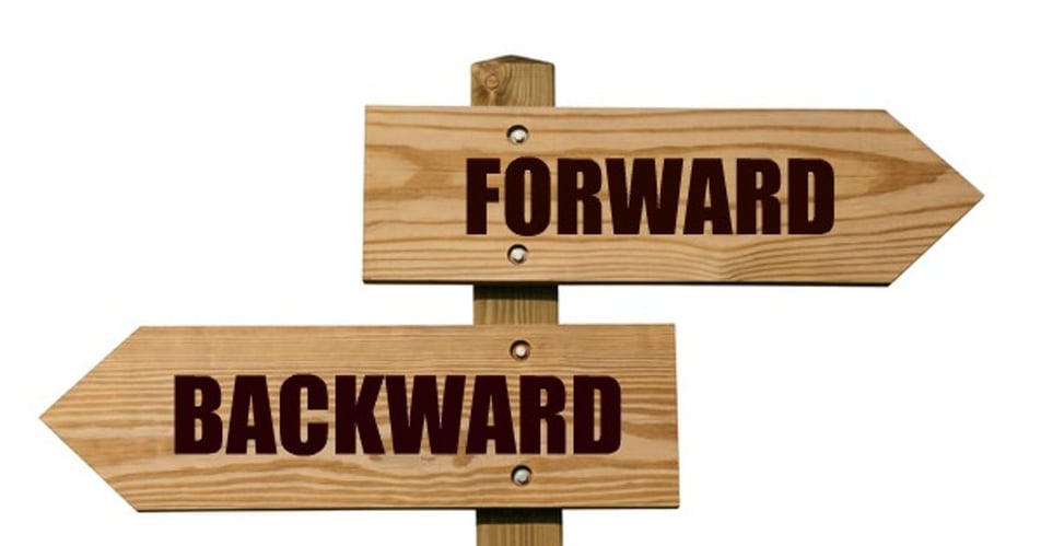 A signpost graphic connoting backward and forward compatibility