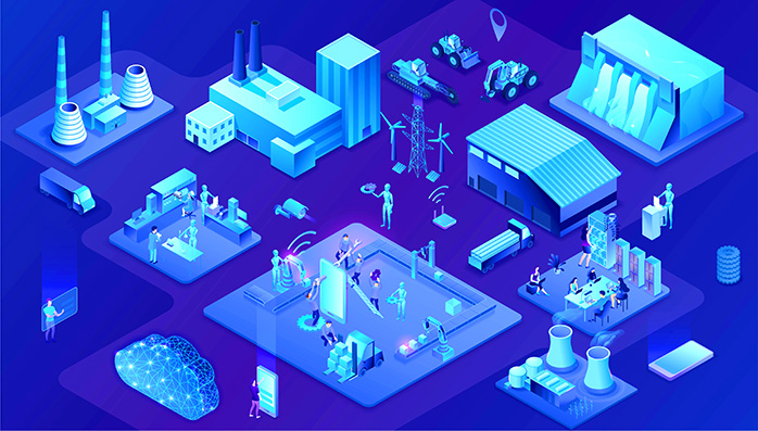 A graphic showcasing the complexity of the relationship between edge computing and industry 4.0