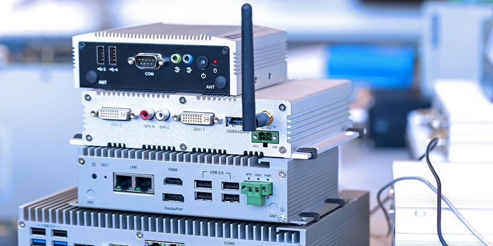 This is a photo of embedded computers stacked on top of each other.