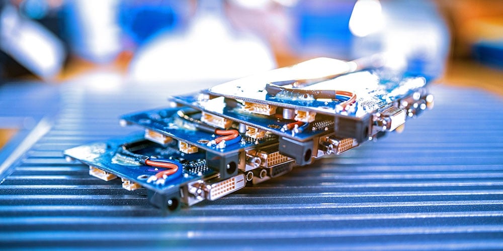 This is a photo of embedded microcircuits.