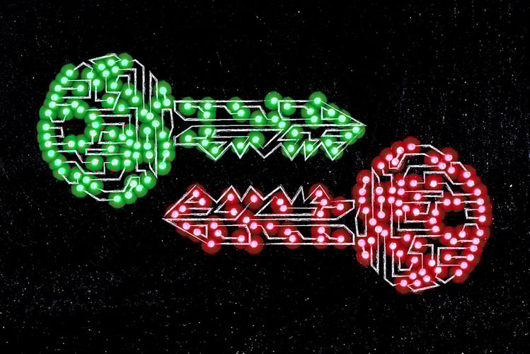 A graphic symbolizing encryption key compatibility