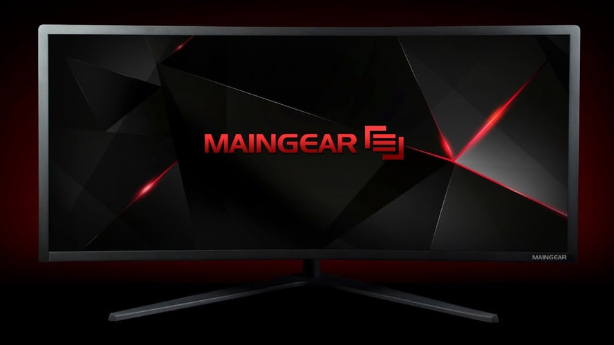 MainGear's logo on a monitor manufactured by MainGear