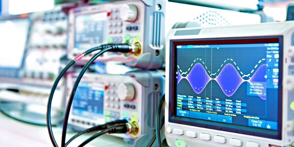 A photo of a digital storage oscilloscope