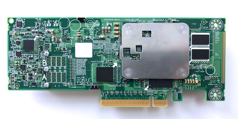 This is a photo of a RAID host bus adapter (HBA), or RAID card.