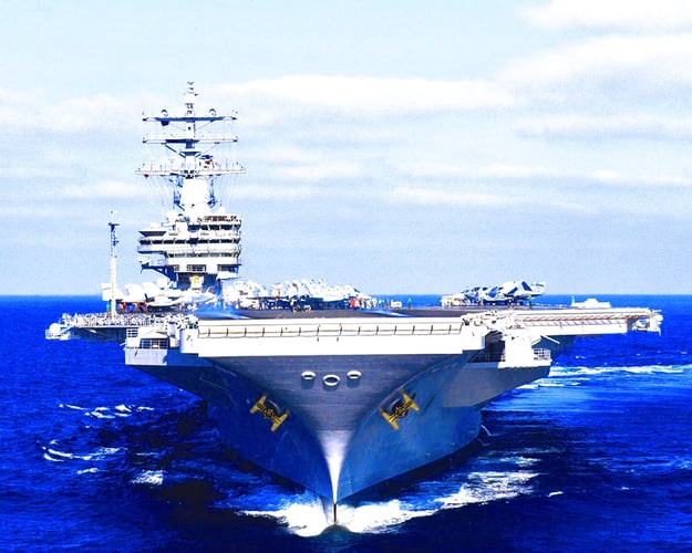 A United States Navy aircraft carrier