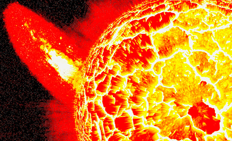 A bright, visual representation of the sun