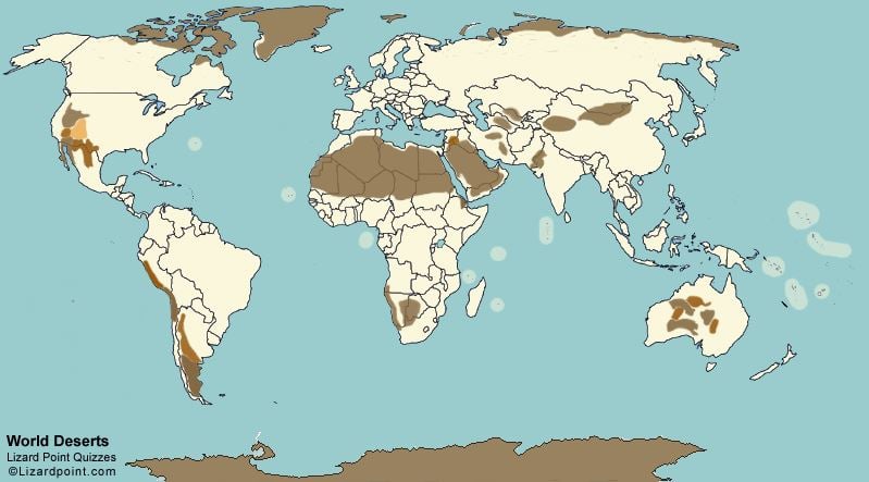 A map of the world's deserts