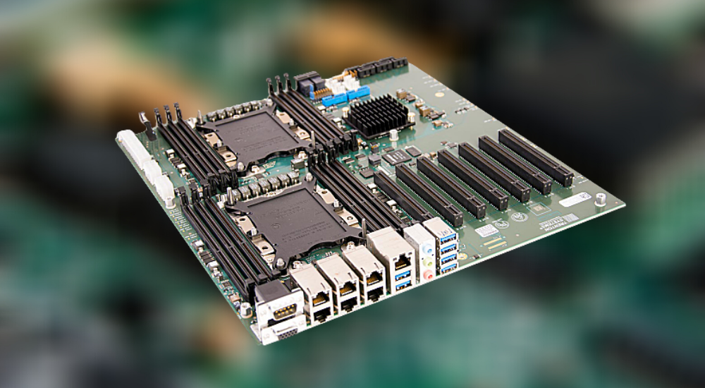 A Trenton Systems dual-CPU rugged server motherboard with numerous PCIe slots and memory slots